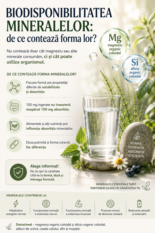 Biodisponibilitatea mineralelor: de ce contează forma lor?