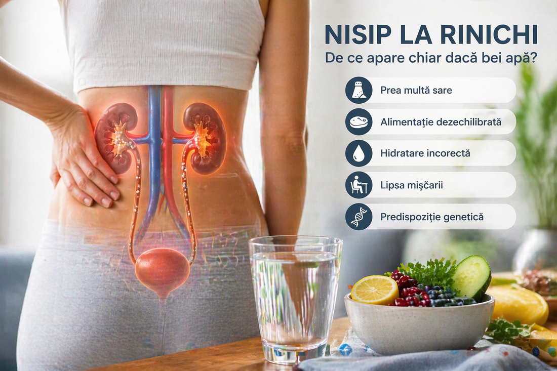 Nisip la rinichi ilustratie- formare cristale si eliminarea nisipului renal