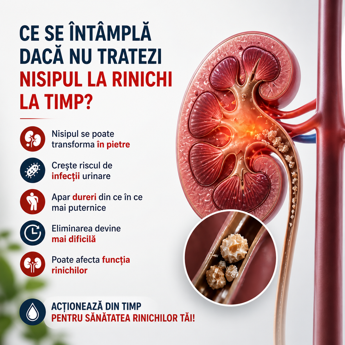 Complicatiile nisipului la rinichi netratat - formarea pietrelor si durere